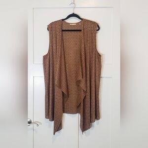 Soft Surroundings Faux Suede Open Vest Long Line One Size Rusty Brown Boho